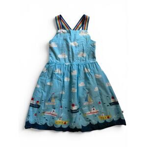 Frugi boats & yellow dots reversible dress